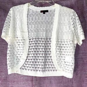 COPY - White lightweight crop cardigan